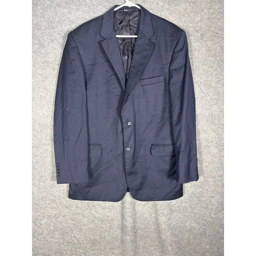 Jos. A. Bank Signature Collection Navy Blue 100% Wool Blazer Gordon 44R Mens